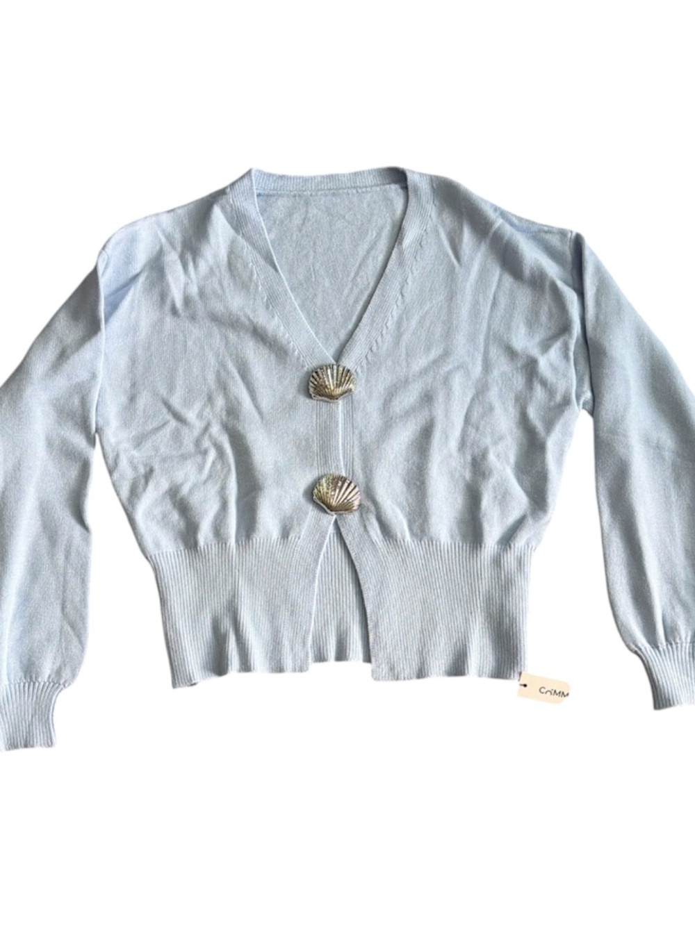 NWT Commense Metal Shell Split Hem Knit Cardigan